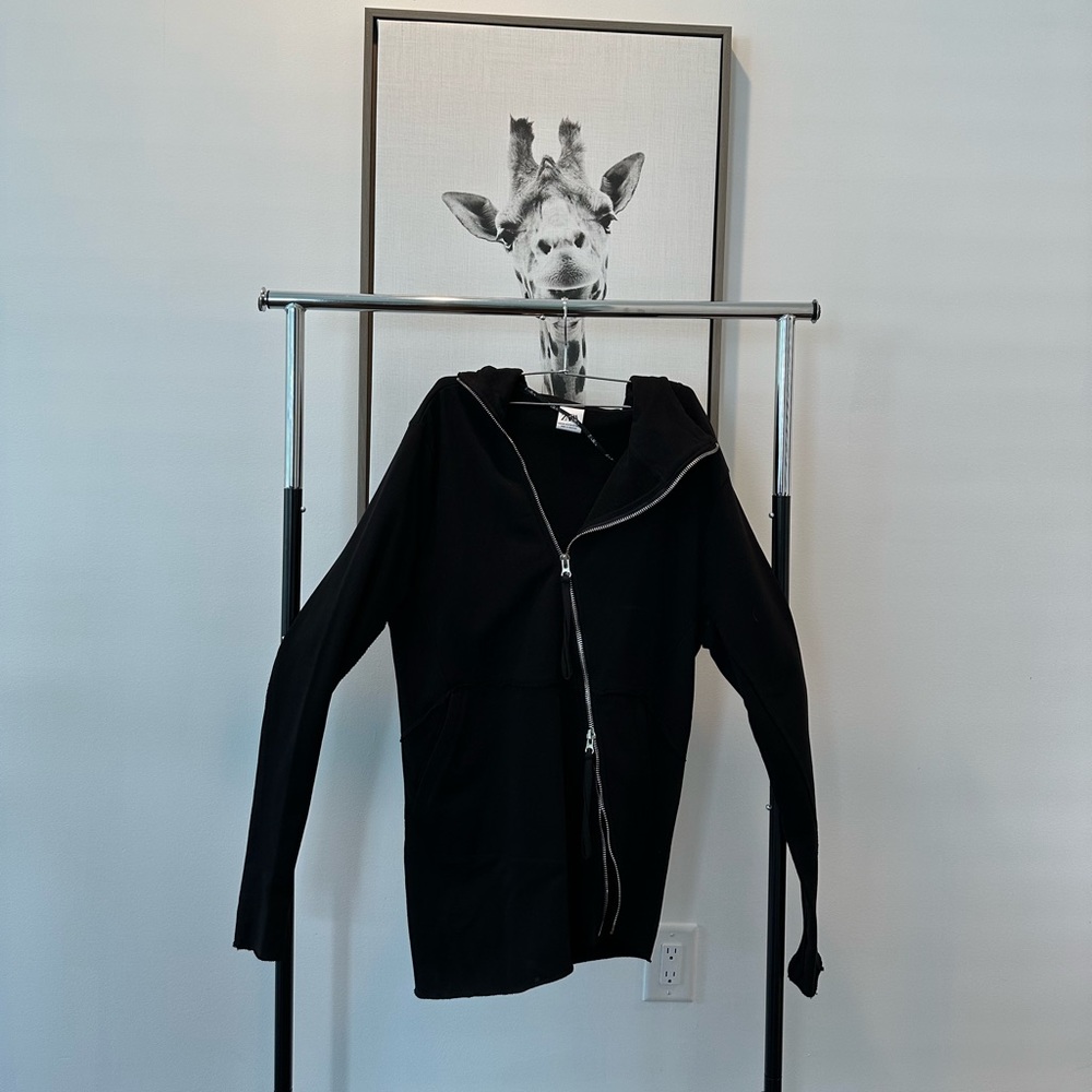 Diagonal zip hoodie